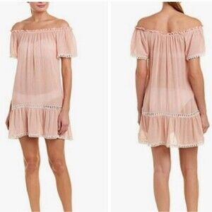 Eberjey Summer of Love Off-The-Shoulder Dress Swim Coverup in Cream Women's S/M